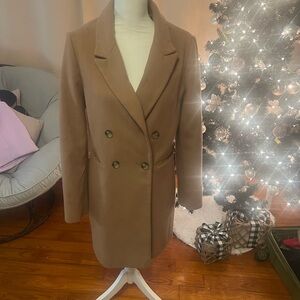 Double-Breasted Camel Coat